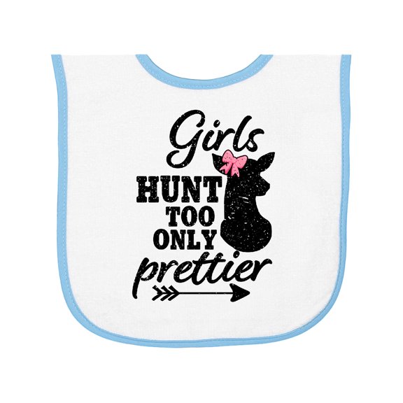 Inktastic Hunting Girls Hunt Too Only Prettier with Doe and Arrow Baby Terry Cloth Bib