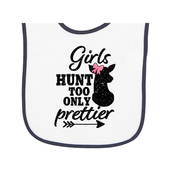 Inktastic Hunting Girls Hunt Too Only Prettier with Doe and Arrow Baby Terry Cloth Bib