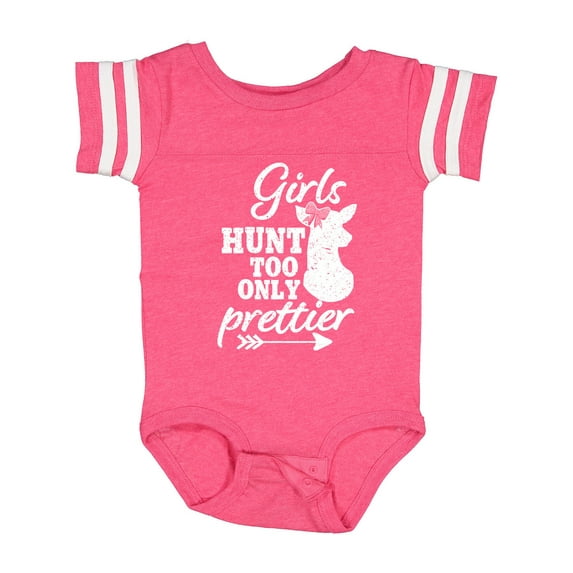 Inktastic Hunting Girls Hunt Too Only Prettier with Doe and Arrow Girls Baby Bodysuit