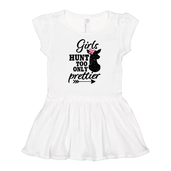 Inktastic Hunting Girls Hunt Too Only Prettier with Doe and Arrow Girls Baby Dress