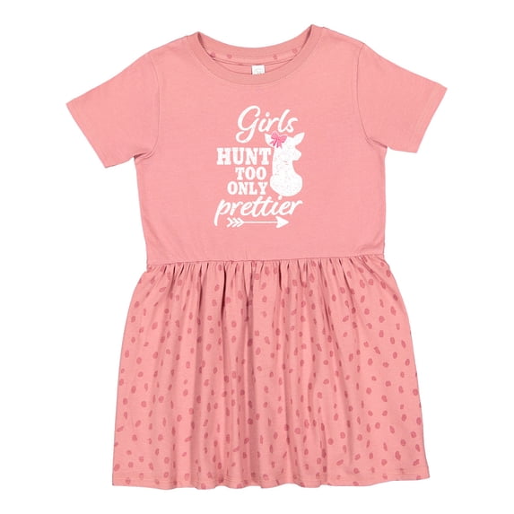 Inktastic Hunting Girls Hunt Too Only Prettier with Doe and Arrow Girls Toddler Dress