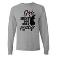 thumbnail image 1 of Inktastic Hunting Girls Hunt Too Only Prettier with Doe and Arrow Long Sleeve T-Shirt, 1 of 5