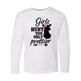 thumbnail image 1 of Inktastic Hunting Girls Hunt Too Only Prettier with Doe and Arrow Long Sleeve Youth T-Shirt, 1 of 5