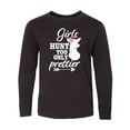 thumbnail image 1 of Inktastic Hunting Girls Hunt Too Only Prettier with Doe and Arrow Long Sleeve Youth T-Shirt, 1 of 5