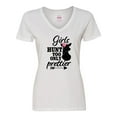 thumbnail image 1 of Inktastic Hunting Girls Hunt Too Only Prettier with Doe and Arrow Women's V-Neck T-Shirt, 1 of 5