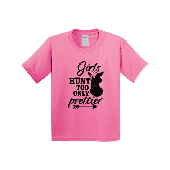 Inktastic Hunting Girls Hunt Too Only Prettier with Doe and Arrow Youth T-Shirt