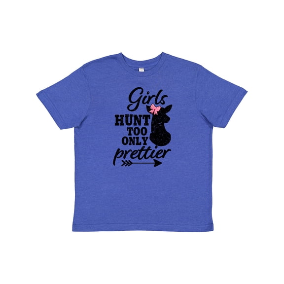 Inktastic Hunting Girls Hunt Too Only Prettier with Doe and Arrow Youth T-Shirt