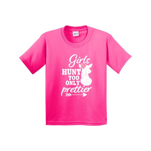Inktastic Hunting Girls Hunt Too Only Prettier with Doe and Arrow Youth T-Shirt