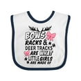 thumbnail image 1 of Inktastic Hunting Season Bows Racks & Deer Tracks Girls Baby Bib, 1 of 4