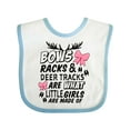 thumbnail image 1 of Inktastic Hunting Season Bows Racks & Deer Tracks Girls Baby Bib, 1 of 4