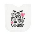 thumbnail image 1 of Inktastic Hunting Season Bows Racks & Deer Tracks Newborn Bib, 1 of 3