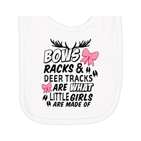 Inktastic Hunting Season Bows Racks & Deer Tracks Newborn Bib