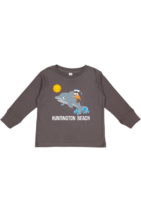 Huntington Beach California Boys or Girls Long Sleeve Toddler T-Shirt