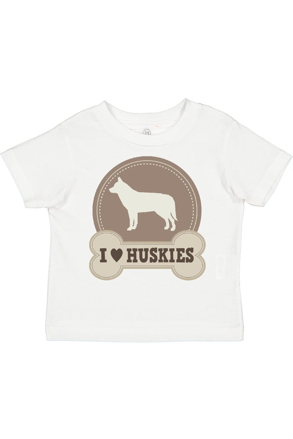 Husky Dog Gift I Love Huskies Boys or Girls Toddler T-Shirt