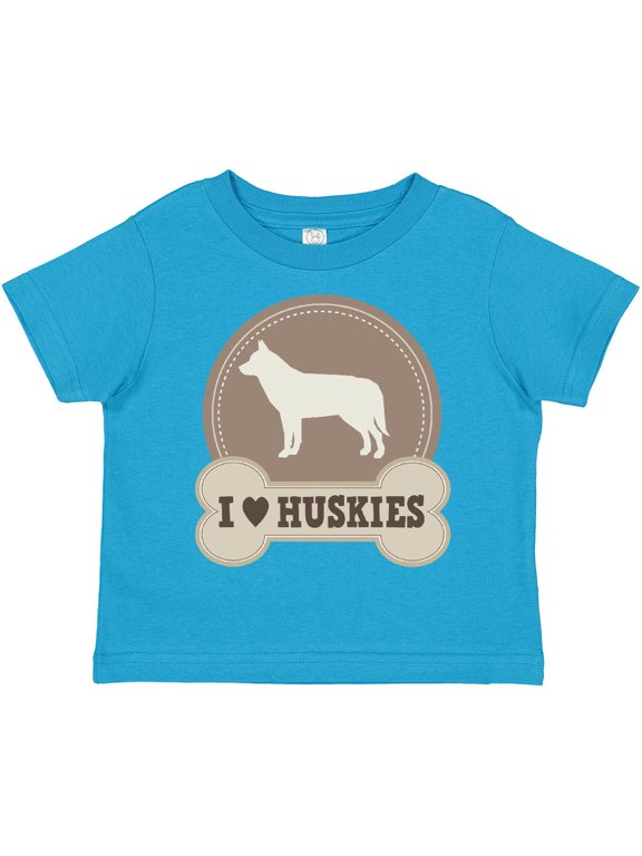 Husky Dog Gift I Love Huskies Boys or Girls Toddler T-Shirt
