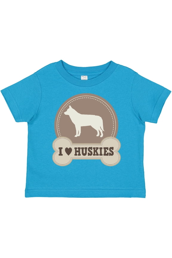 Husky Dog Gift I Love Huskies Boys or Girls Toddler T-Shirt