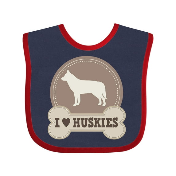 Inktastic Husky Dog I Love Huskies Boys or Girls Baby Bib