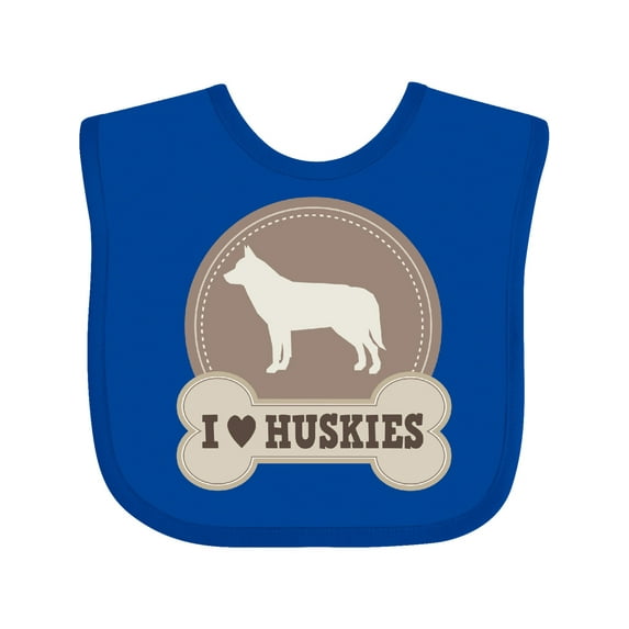 Inktastic Husky Dog I Love Huskies Boys or Girls Baby Bib