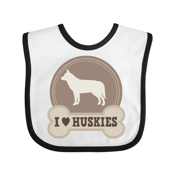 Inktastic Husky Dog I Love Huskies Boys or Girls Baby Bib