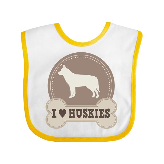 Inktastic Husky Dog I Love Huskies Boys or Girls Baby Bib