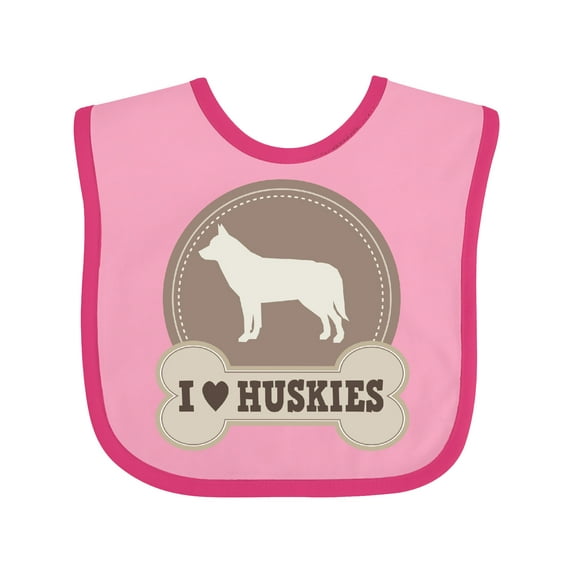Inktastic Husky Dog I Love Huskies Boys or Girls Baby Bib
