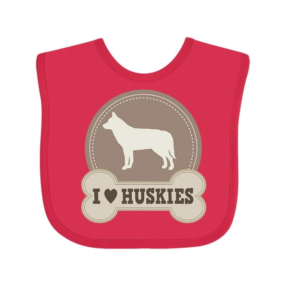 Inktastic Husky Dog I Love Huskies Boys or Girls Baby Bib