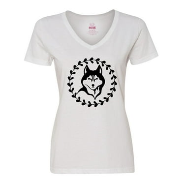 Inktastic Husky Dog Owner Gift Women's V-Neck T-Shirt