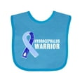 thumbnail image 1 of Inktastic Hydrocephalus Warrior with Light and Dark Blue Ribbon Boys or Girls Baby Bib, 1 of 4