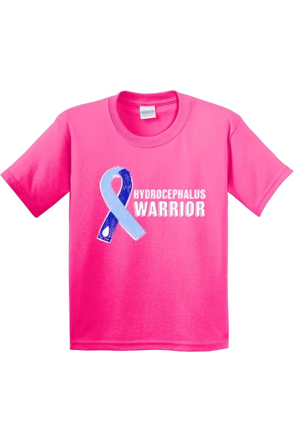 Hydrocephalus Warrior with Light and Dark Blue Ribbon Youth T-Shirt