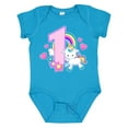 thumbnail image 1 of Inktastic I Am 1 Year Old with Unicorn and Hearts Girls Baby Bodysuit, 1 of 5