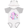 thumbnail image 1 of Inktastic I Am 1 Year Old with Unicorn and Hearts Girls Baby Bodysuit, 1 of 5