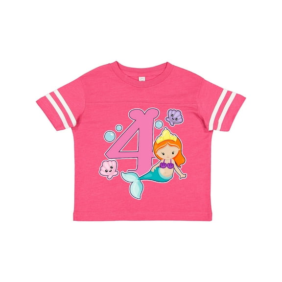 Inktastic I Am 4 Years Old Birthday with Mermaid Girls Toddler T-Shirt