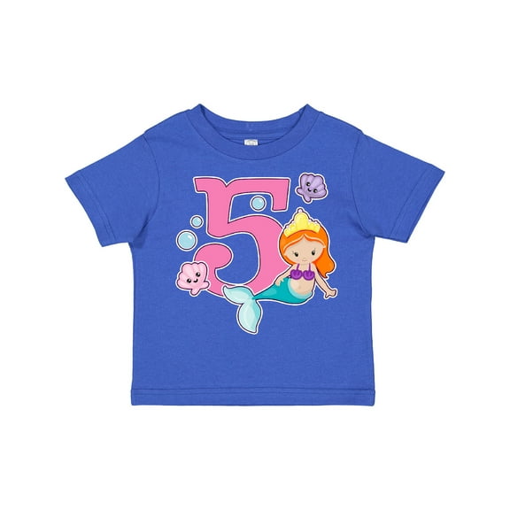Inktastic I Am 5 Years Old Birthday with Mermaid Girls Toddler T-Shirt