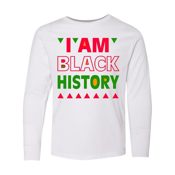 Inktastic I Am Black History Long Sleeve Youth T-Shirt