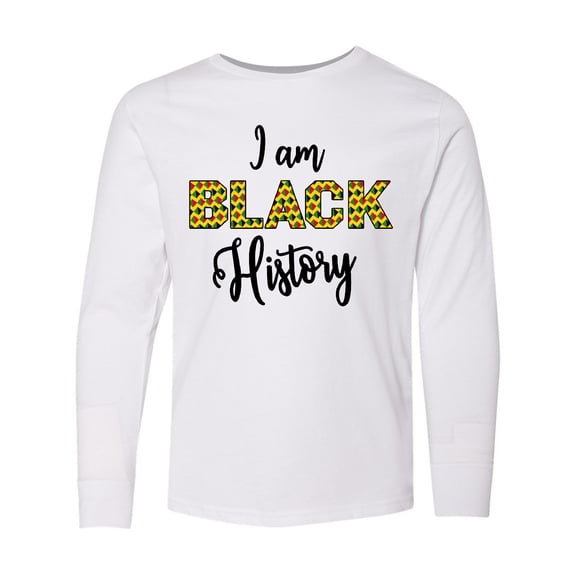 Inktastic I Am Black History Long Sleeve Youth T-Shirt