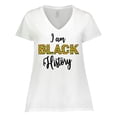 thumbnail image 1 of Inktastic I Am Black History Women's Plus Size V-Neck T-Shirt, 1 of 5