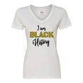 thumbnail image 1 of Inktastic I Am Black History Women's V-Neck T-Shirt, 1 of 5