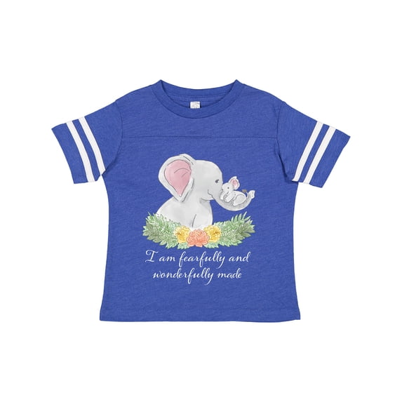 Inktastic I Am Fearfully and Wonderfully Made Elephants and Flowers Boys or Girls Toddler T-Shirt