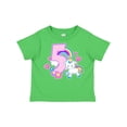 thumbnail image 1 of Inktastic I Am Five Years Old with Unicorn and Hearts Girls Toddler T-Shirt, 1 of 5