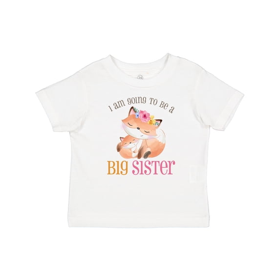Inktastic I Am Going to Be a Big Sister - Floral Fox Girls Baby T-Shirt