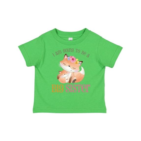 Inktastic I Am Going to Be a Big Sister - Floral Fox Girls Toddler T-Shirt
