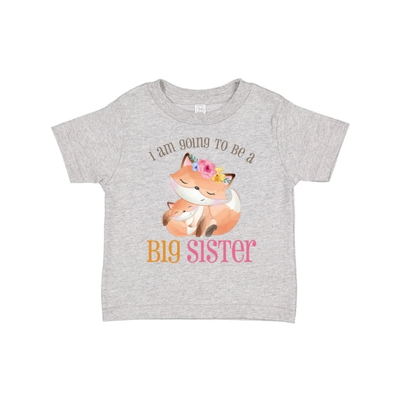 Inktastic I Am Going to Be a Big Sister - Floral Fox Girls Toddler T-Shirt