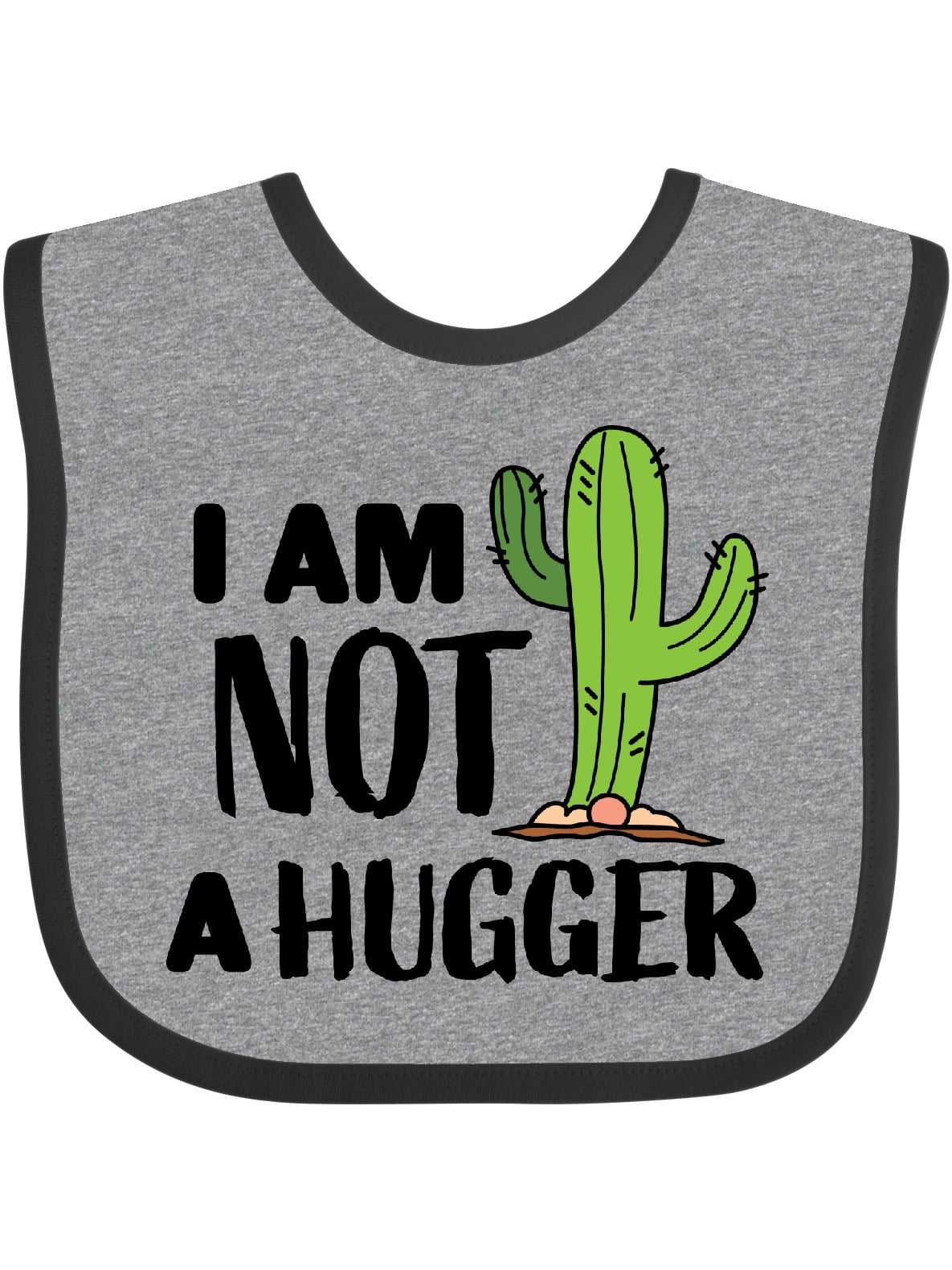 Inktastic I Am Not a Hugger with Cactus Boys or Girls Baby Bib ...