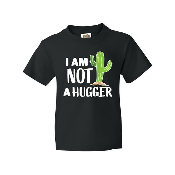 Inktastic I Am Not a Hugger with Cactus Youth T-Shirt