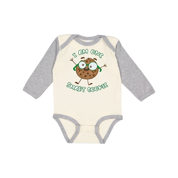 Inktastic I Am One Smart Cookie Boys or Girls Long Sleeve Baby Bodysuit
