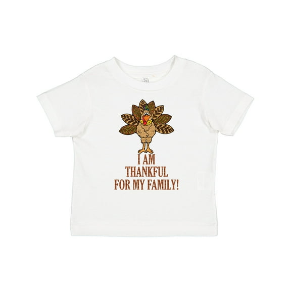 Inktastic I Am Thankful for My Family Turkey Thanksgiving Boys or Girls Toddler T-Shirt