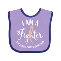 Inktastic I Am a Fighter- Childhood Cancer Awareness Boys or Girls Baby Bib