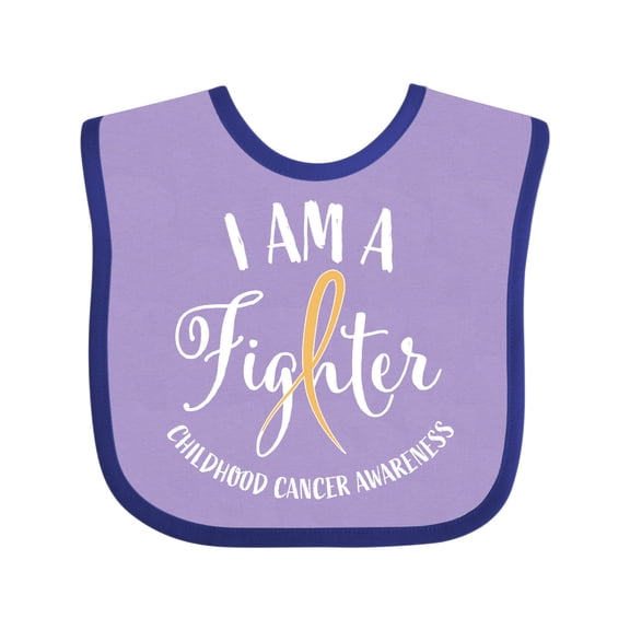 Inktastic I Am a Fighter- Childhood Cancer Awareness Boys or Girls Baby Bib