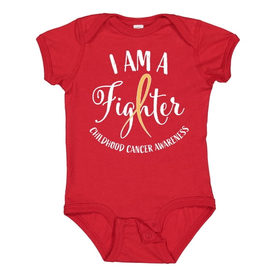 Inktastic I Am a Fighter Childhood Cancer Awareness Boys or Girls Baby Bodysuit