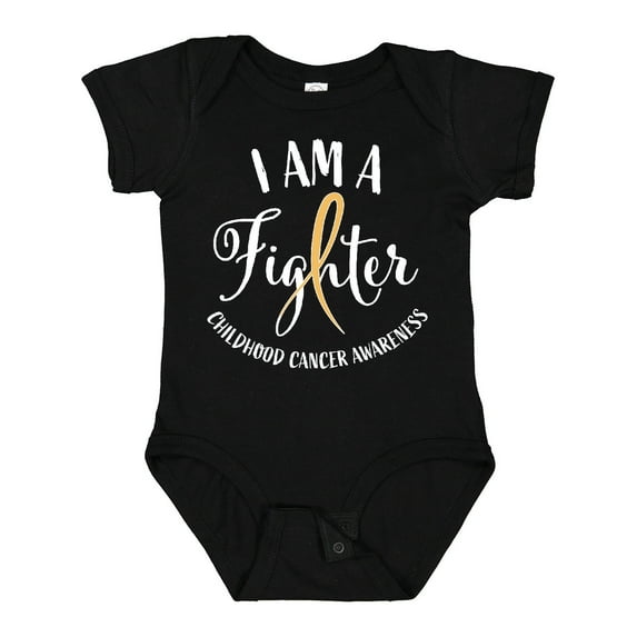 Inktastic I Am a Fighter Childhood Cancer Awareness Boys or Girls Baby Bodysuit